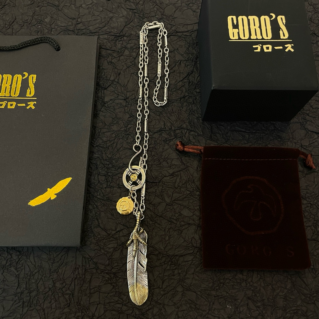   【新品上架】Goro’s高桥吾郎 复古金饼羽毛吊坠 高桥经典项链  顶级版本 认准独家拍摄 主攻高端