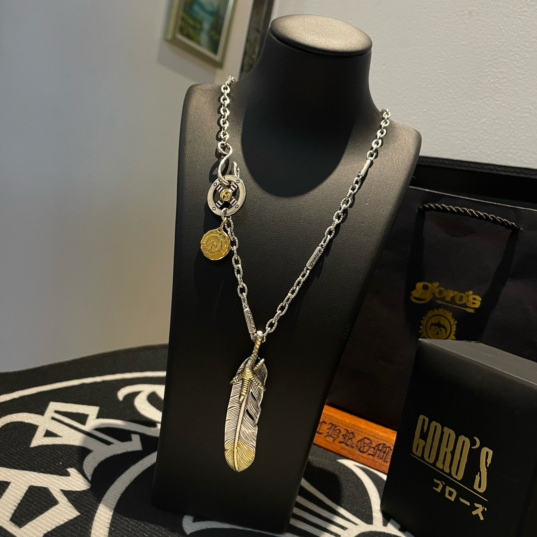  【新品上架】Goro’s高桥吾郎 复古金饼羽毛吊坠 高桥经典项链  顶级版本 认准独家拍摄 主攻高端