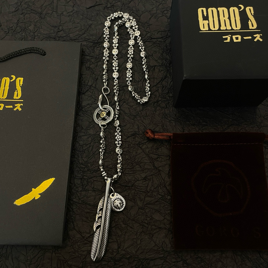 批  【新品上架】Goro’s高桥吾郎 复古羽毛银牌吊坠 高桥经典飞鹰项链  顶级版本 认准独家拍摄 主