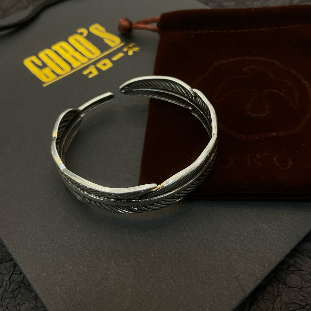 批  【新品上架】Goro’s高桥吾郎羽毛开口手镯，顶级版本 认准独家拍摄 主攻高端市场 绝对区别普通版