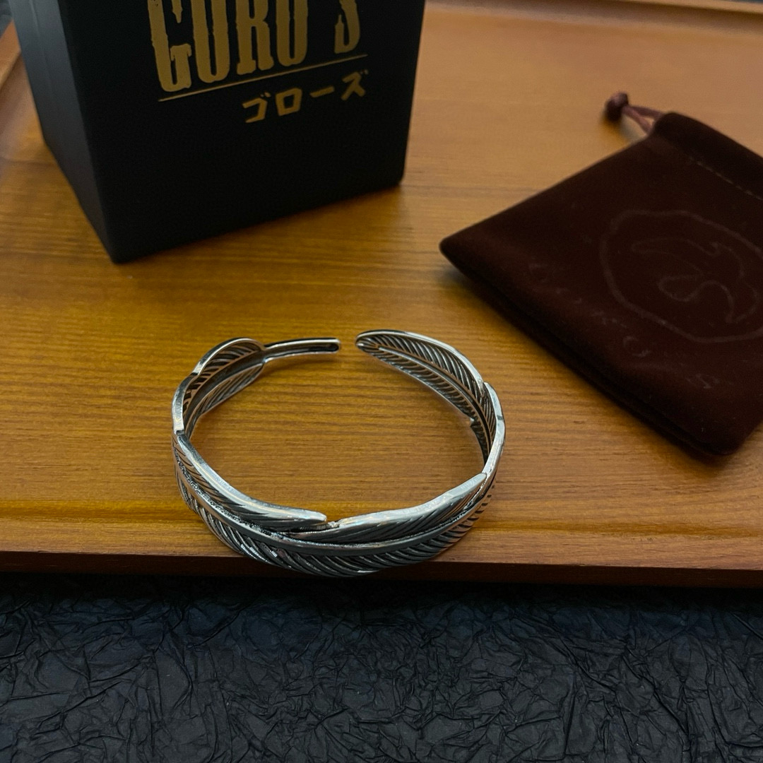 批  【新品上架】Goro’s高桥吾郎羽毛开口手镯，顶级版本 认准独家拍摄 主攻高端市场 绝对区别普通版