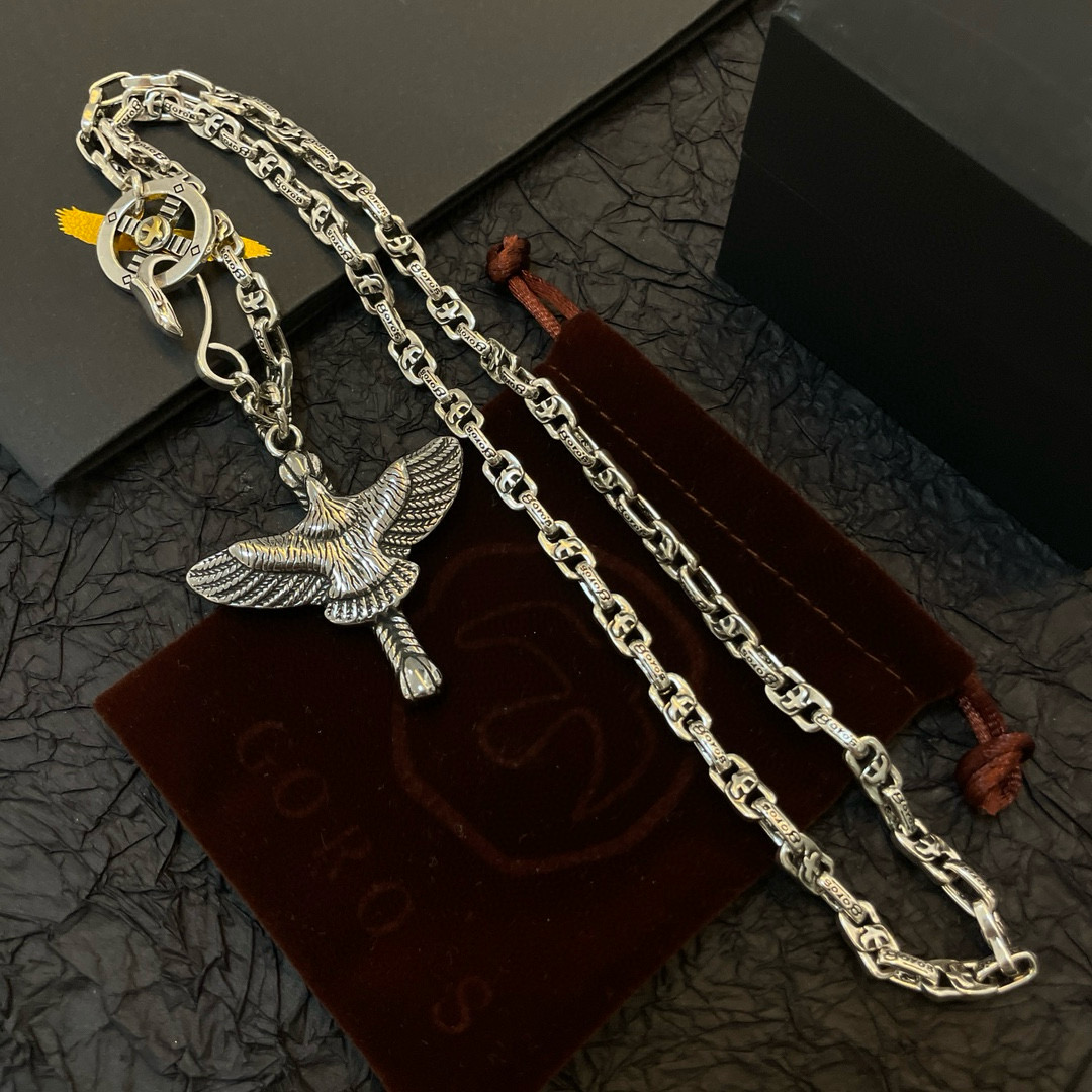   【新品上架】Goro’s高桥吾郎 复古飞鹰双吊坠 高桥经典字母项链  顶级版本 认准独家拍摄 主攻高