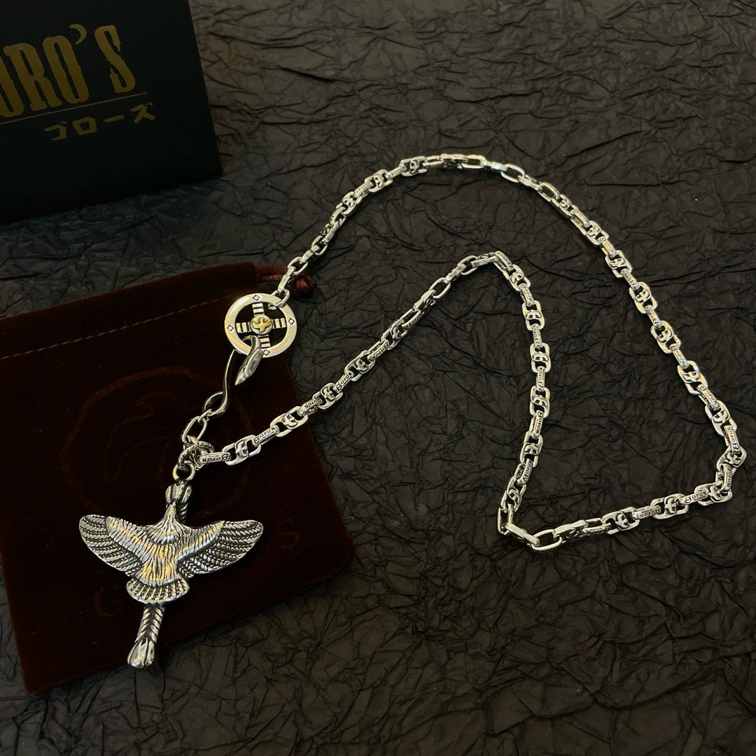   【新品上架】Goro’s高桥吾郎 复古飞鹰双吊坠 高桥经典字母项链  顶级版本 认准独家拍摄 主攻高
