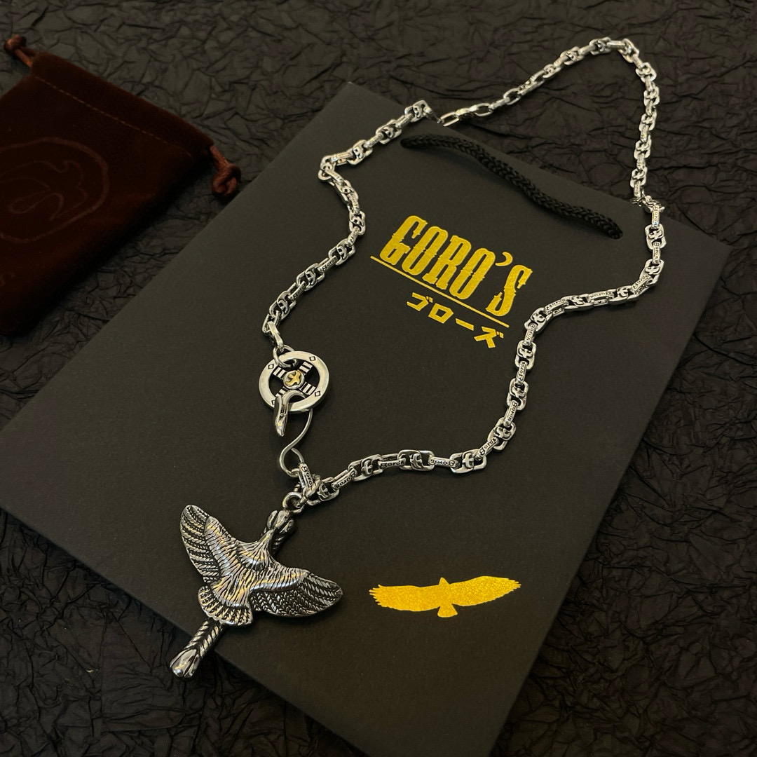   【新品上架】Goro’s高桥吾郎 复古飞鹰双吊坠 高桥经典字母项链  顶级版本 认准独家拍摄 主攻高