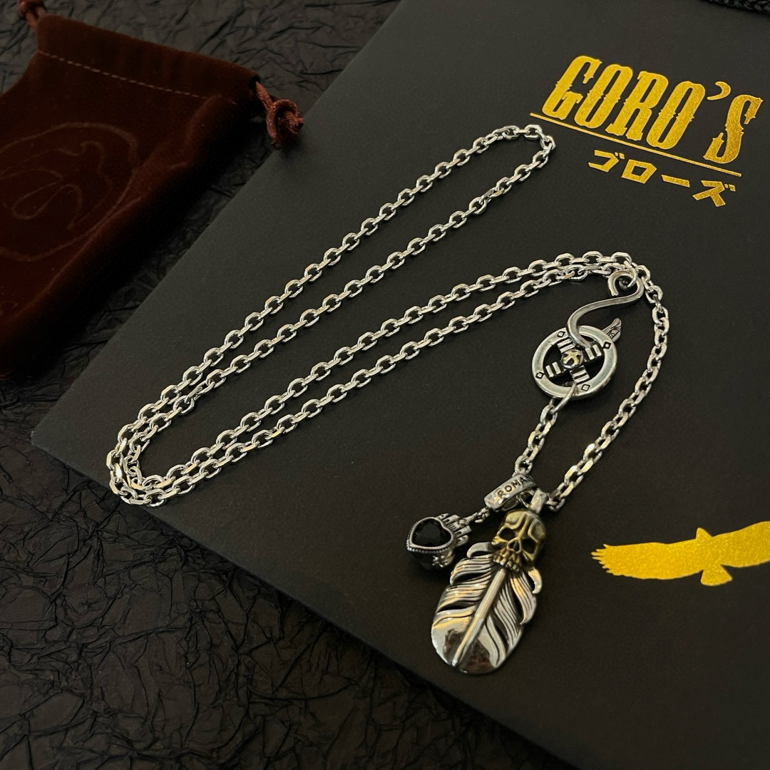 批 【新品上架】Goro’s高桥吾郎骷髅头羽毛吊坠，高桥经典项链，顶级版本，认准独家拍摄，主攻高端市场 