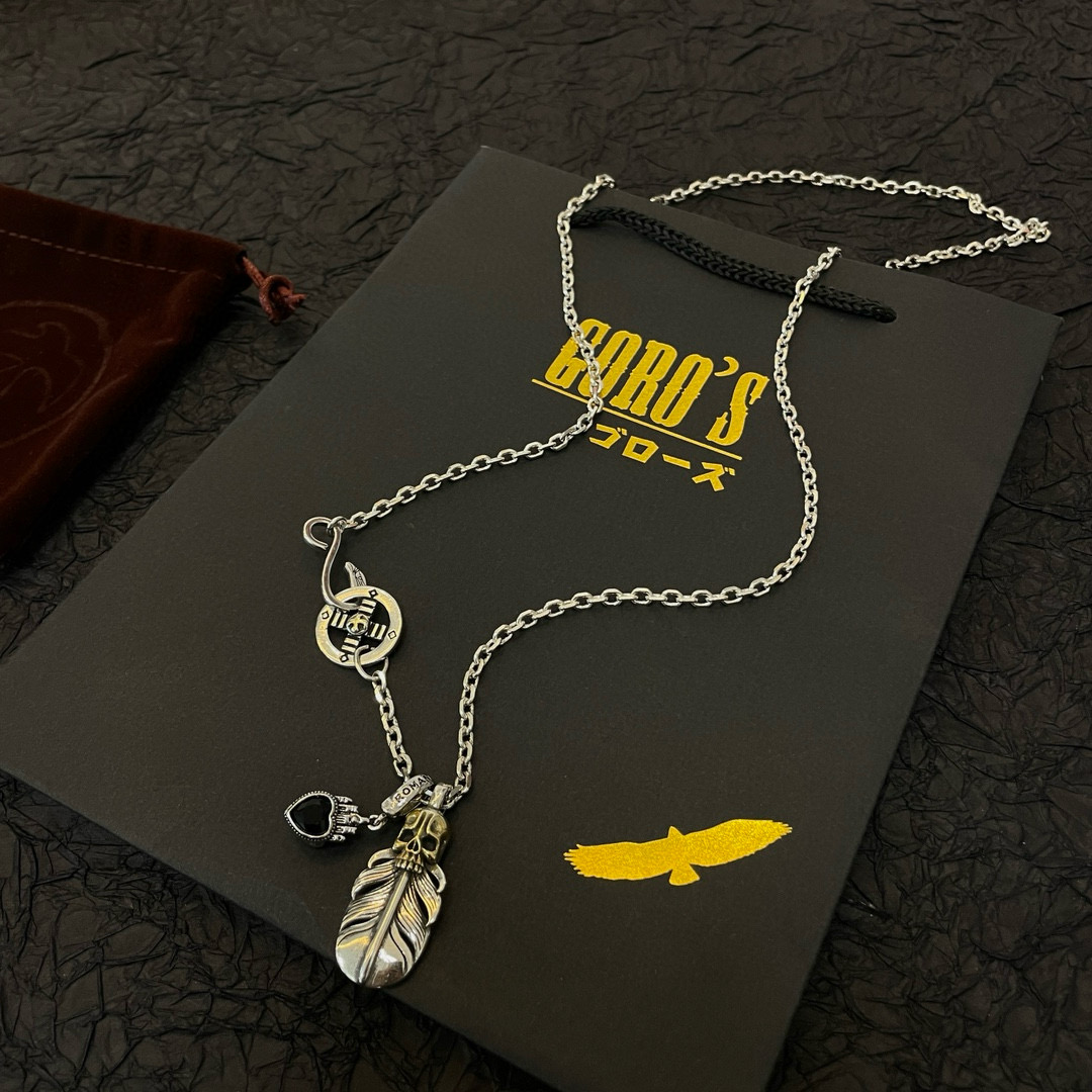 批 【新品上架】Goro’s高桥吾郎骷髅头羽毛吊坠，高桥经典项链，顶级版本，认准独家拍摄，主攻高端市场 