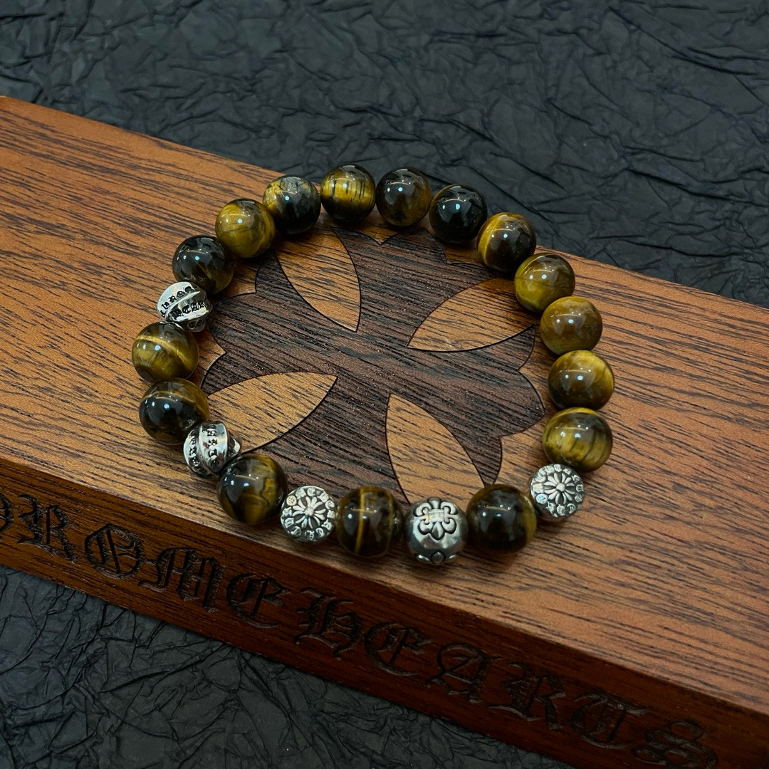 批 新款【专柜品质】Chrome Hearts克罗心 经典复古多元素虎眼石手串手链 ，快手/ins/小红