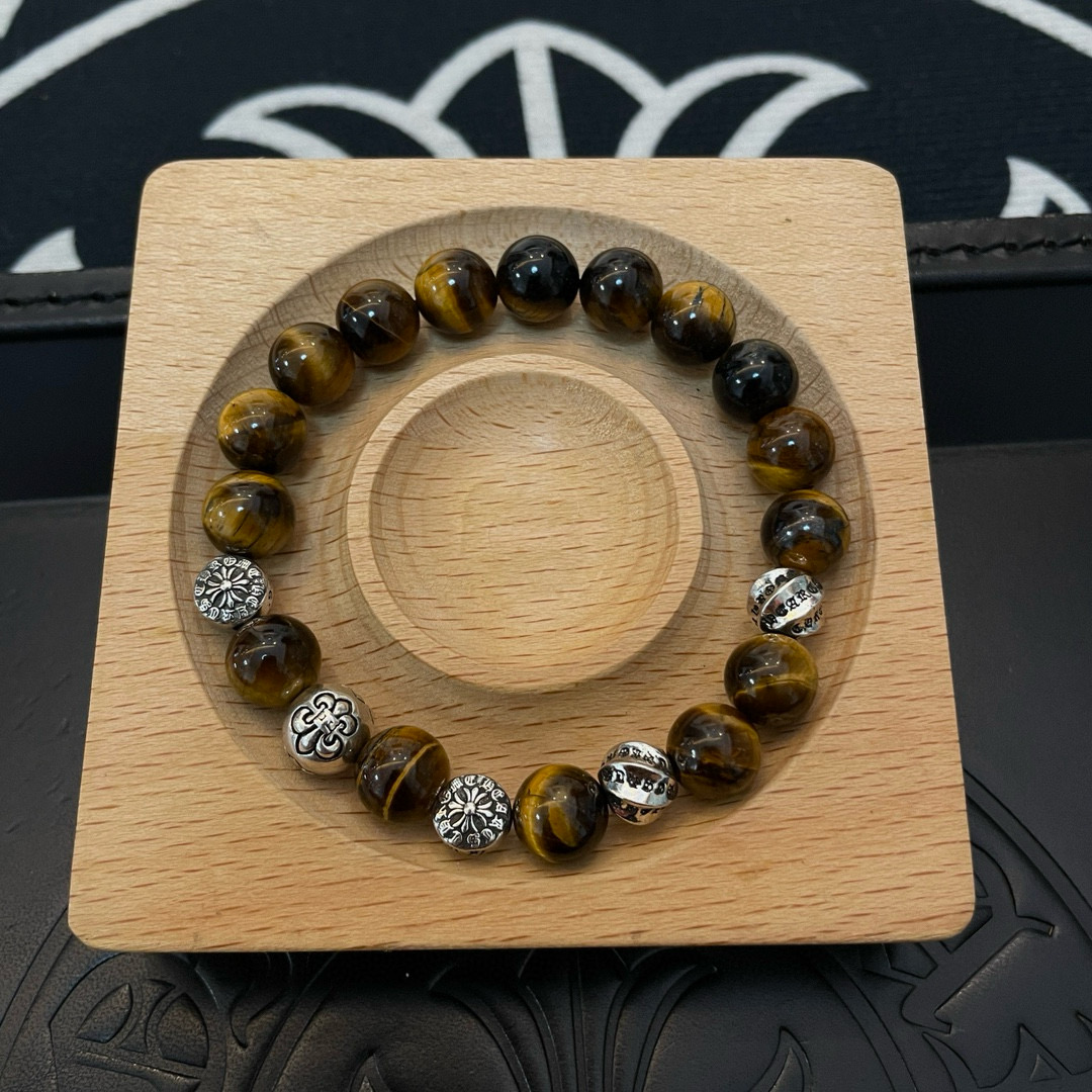 批 新款【专柜品质】Chrome Hearts克罗心 经典复古多元素虎眼石手串手链 ，快手/ins/小红