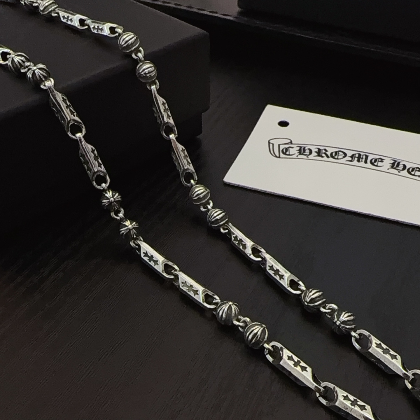 新款【专柜品质】Chrome Hearts克罗心经典复古十字花球项链，钥匙吊坠 凹凸造型不同的花纹设计