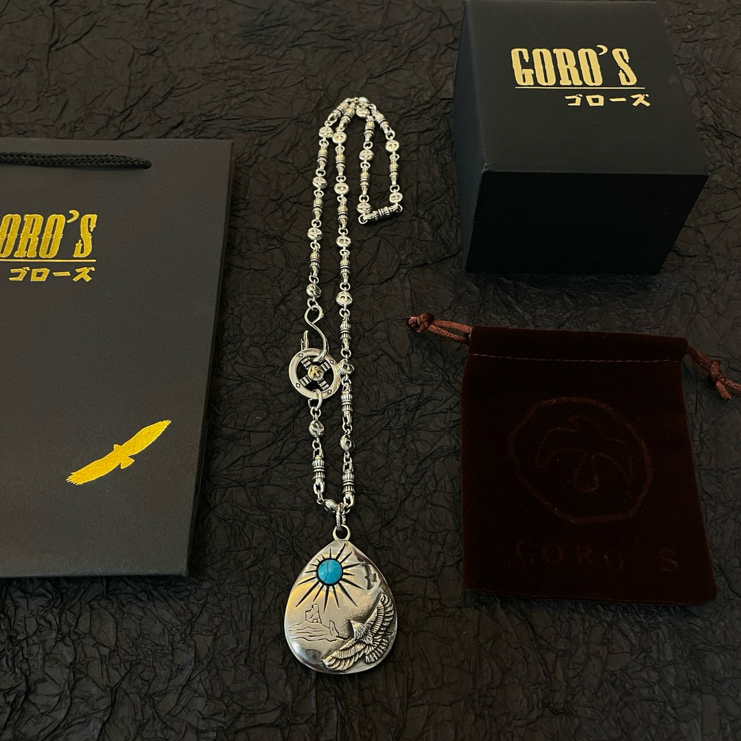 批  【新品上架】Goro’s高桥吾郎银牌松石老鹰吊坠，高桥经典飞鸟项链，顶级版本，认准独家拍摄，主攻高