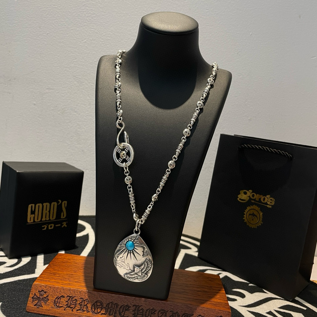 批  【新品上架】Goro’s高桥吾郎银牌松石老鹰吊坠，高桥经典飞鸟项链，顶级版本，认准独家拍摄，主攻高