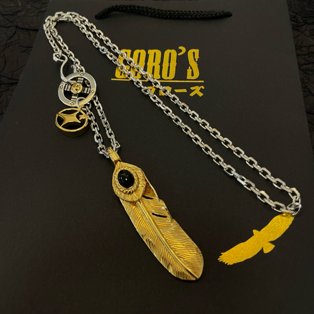 批    【新品上架】Goro’s高桥吾郎金色羽毛吊坠，高桥经典项链，顶级版本，认准独家拍摄，主攻高端市