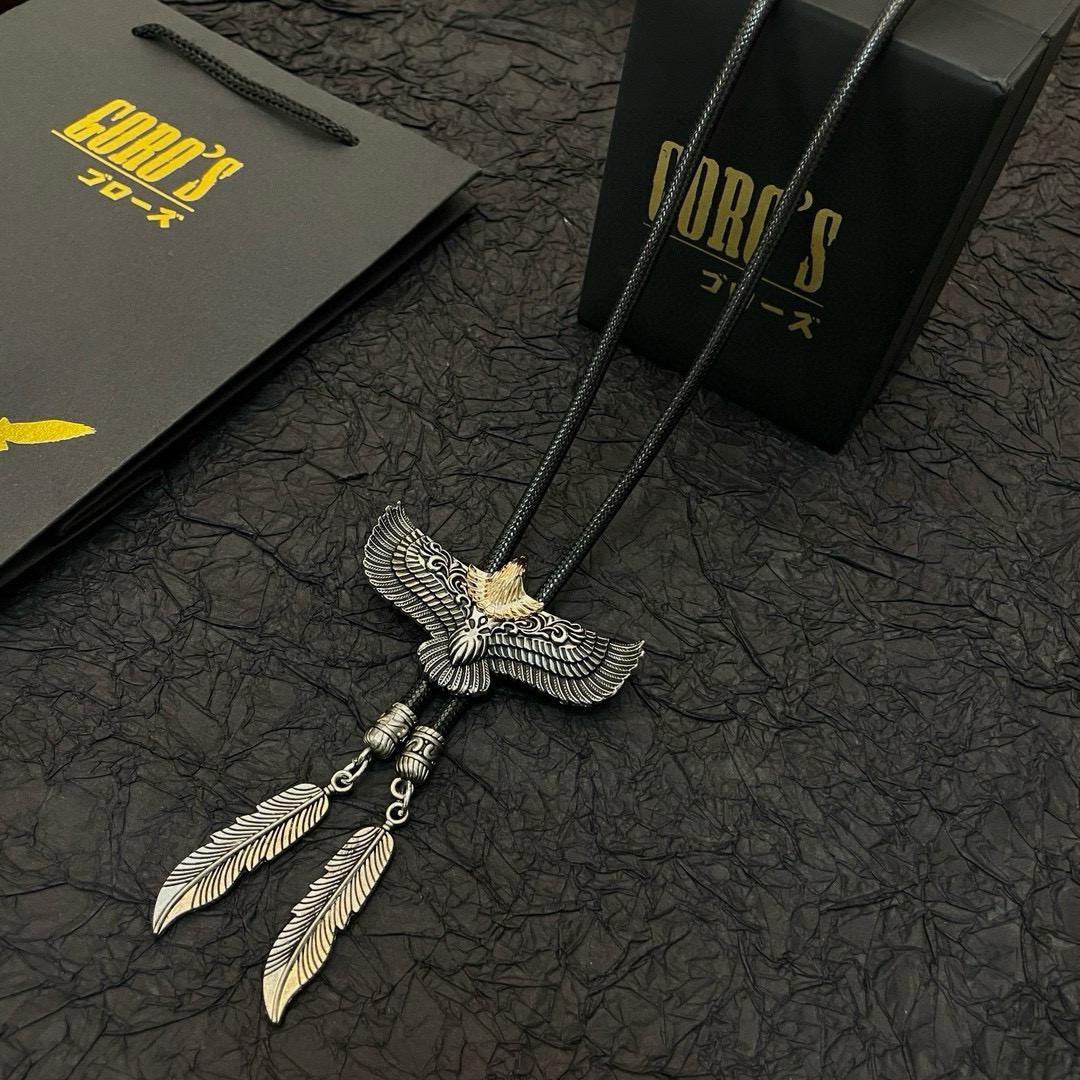 批  【新品上架】Goro’s高桥吾郎老鹰羽毛吊坠，高桥经典皮绳项链，顶级版本，认准独家拍摄，主攻高端市