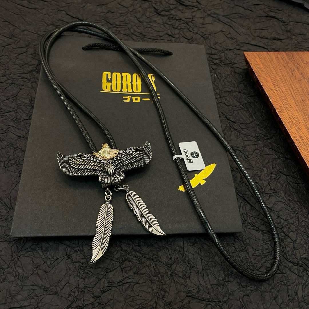 批  【新品上架】Goro’s高桥吾郎老鹰羽毛吊坠，高桥经典皮绳项链，顶级版本，认准独家拍摄，主攻高端市