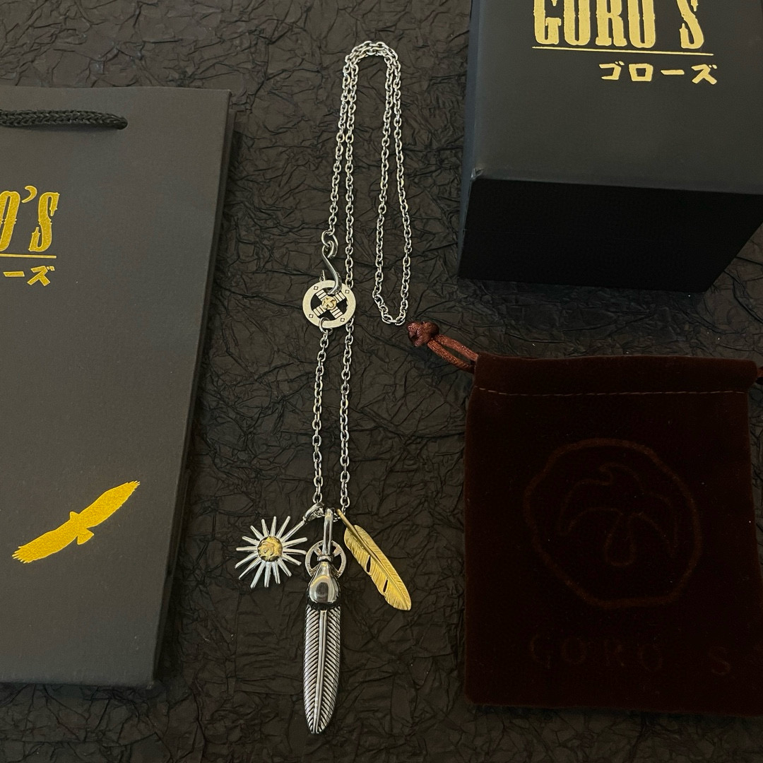 💰155 【新品上架】Goro’s高桥吾郎海胆金贝羽毛项链,顶级版本 认准独家拍摄 主攻高端市场 绝对区别普通版本!图片产品细节与ZP一致!原版制作工艺 精工品质 纯手工打造 ~正品开模💝潮流时尚必备 男女均可佩戴 情侣款同款 摇滚朋克泰银风格 复古元素 潮流百搭 官网同款❤️