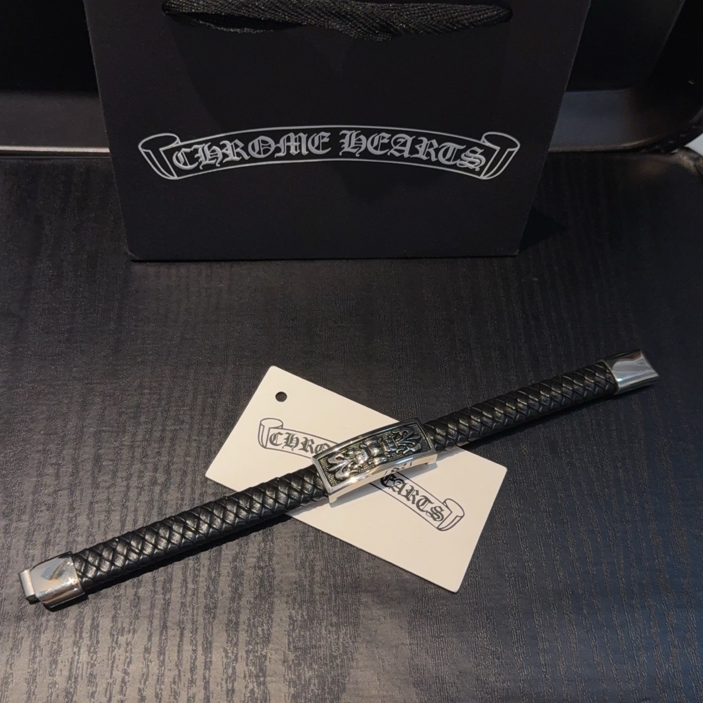  新款【专柜品质】Chrome Hearts克罗心皮绳手镯手绳，凹凸造型不同的花纹设计风格呈现出与众不同