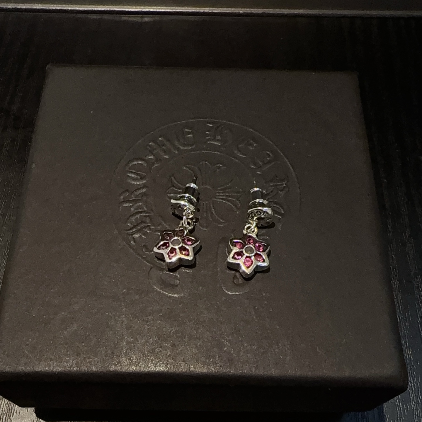  新款  【专柜品质】Chrome Hearts ❤️  克罗心粉钻耳钉   进口电镀工艺 精工  ～正