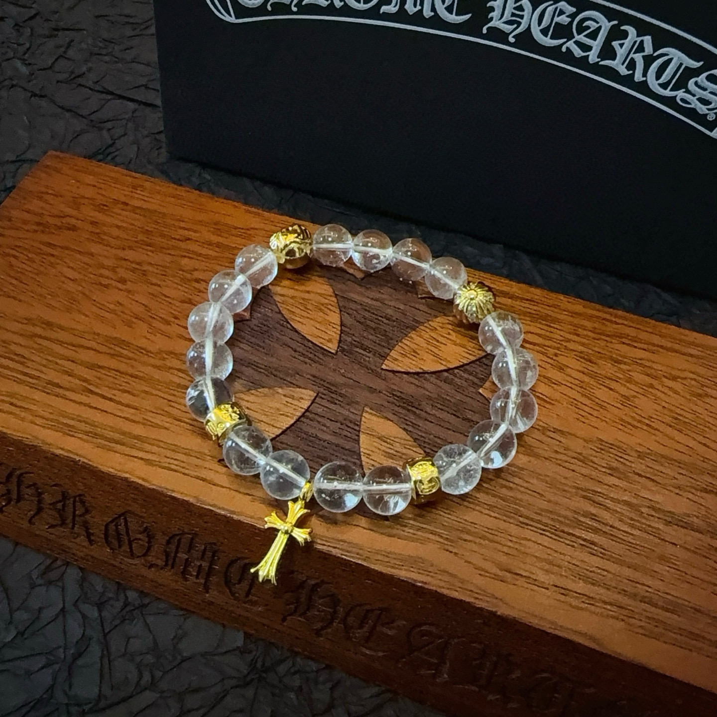  新款【专柜品质】Chrome Hearts克罗心 经典复古多元素白水晶手串手链 ，快手/ins/小红书