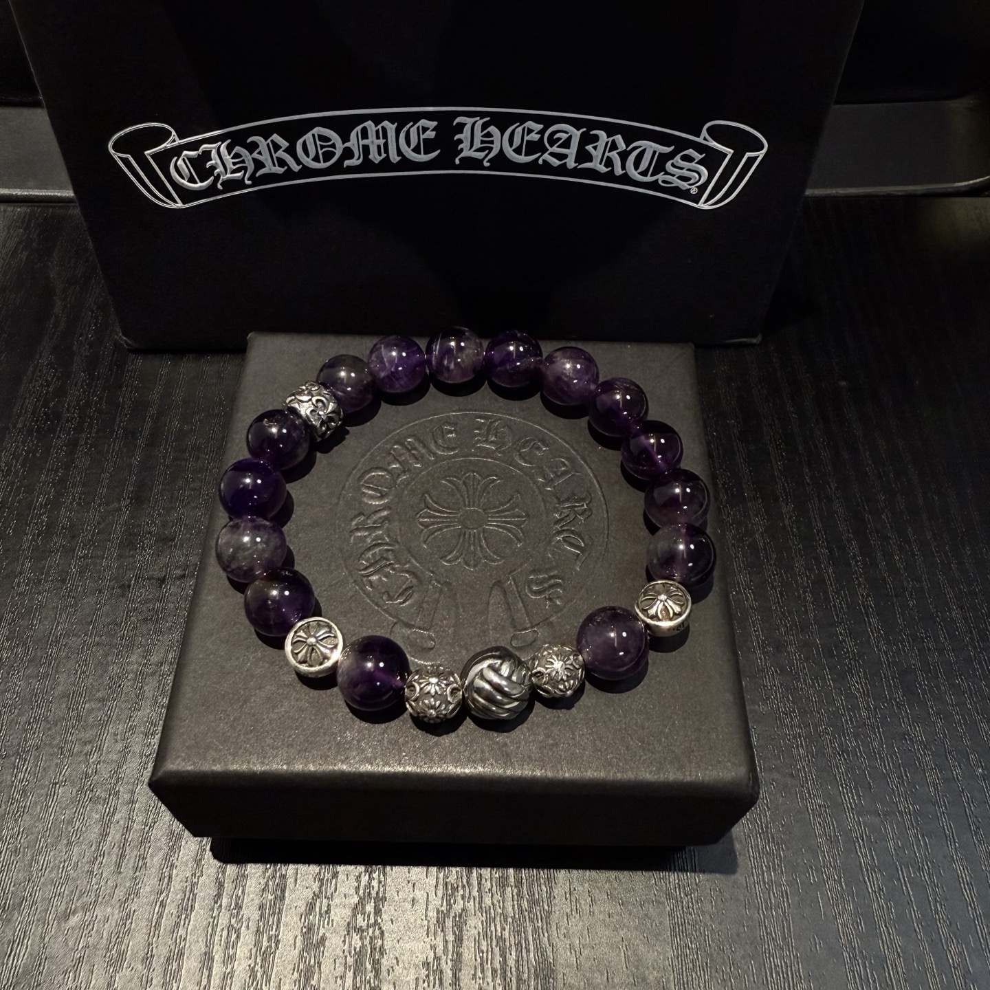  新款【专柜品质】Chrome Hearts克罗心经典复古多元素手链手串，凹凸造型不同的花纹设计风格 呈