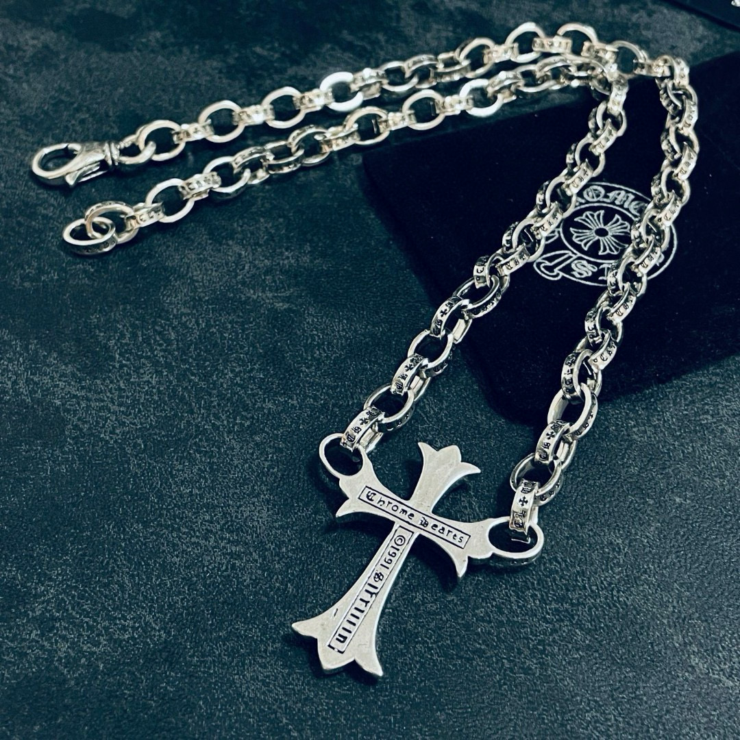  Chrome Hearts ❤️克罗心十字架吊坠 连体字母项链 进口对版工艺 纯手工打造 ～正品开模💝
