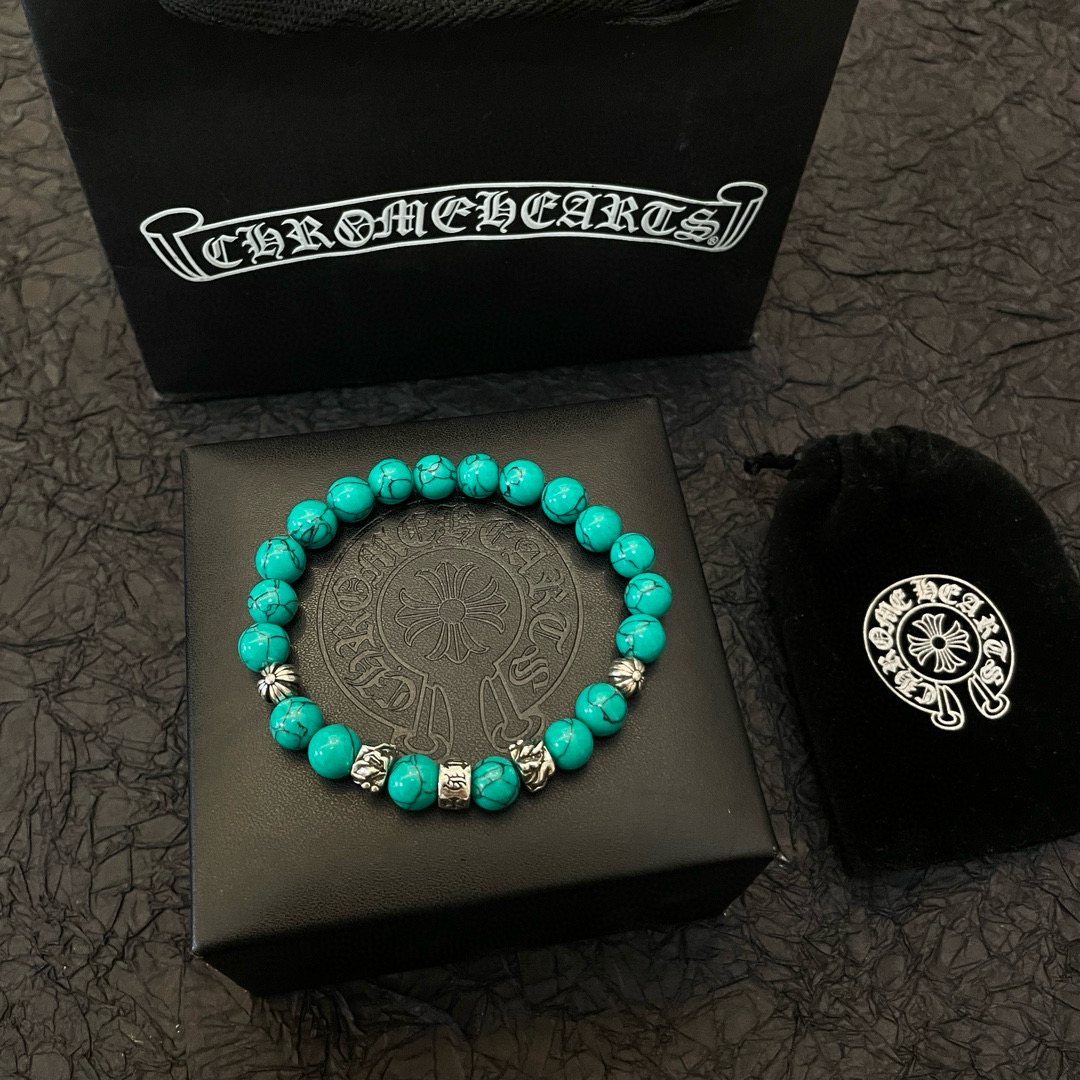 批 新款【专柜品质】Chrome Hearts克罗心 经典复古多元素绿松石手串手链 ，快手/ins/小红