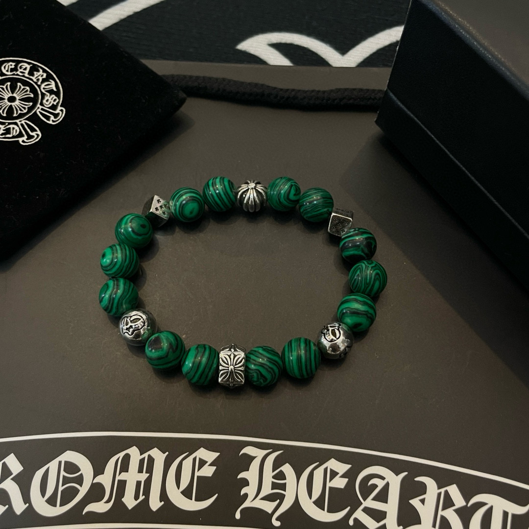  新款【专柜品质】Chrome Hearts克罗心 经典复古多元素手串手链，凹凸造型不同的花纹设计风格 