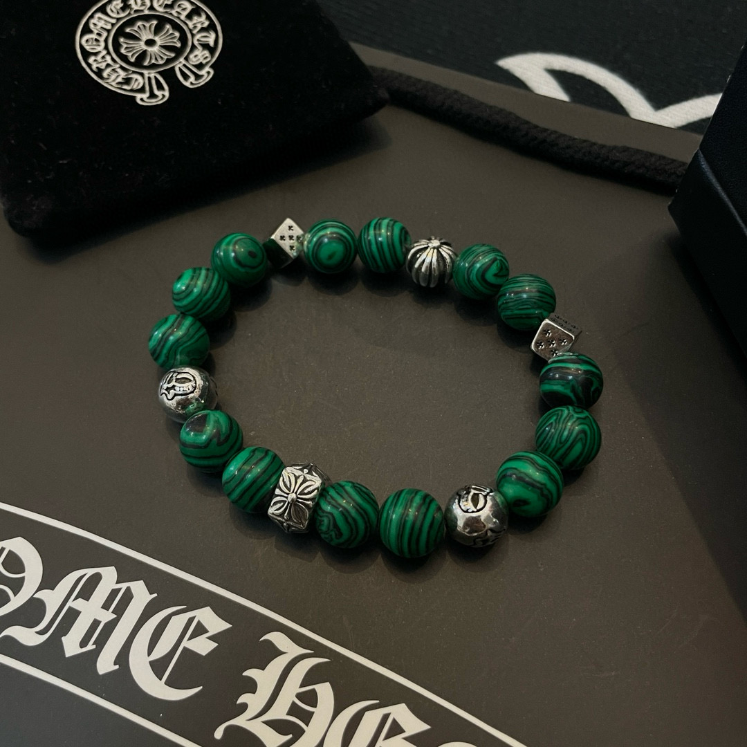  新款【专柜品质】Chrome Hearts克罗心 经典复古多元素手串手链，凹凸造型不同的花纹设计风格 
