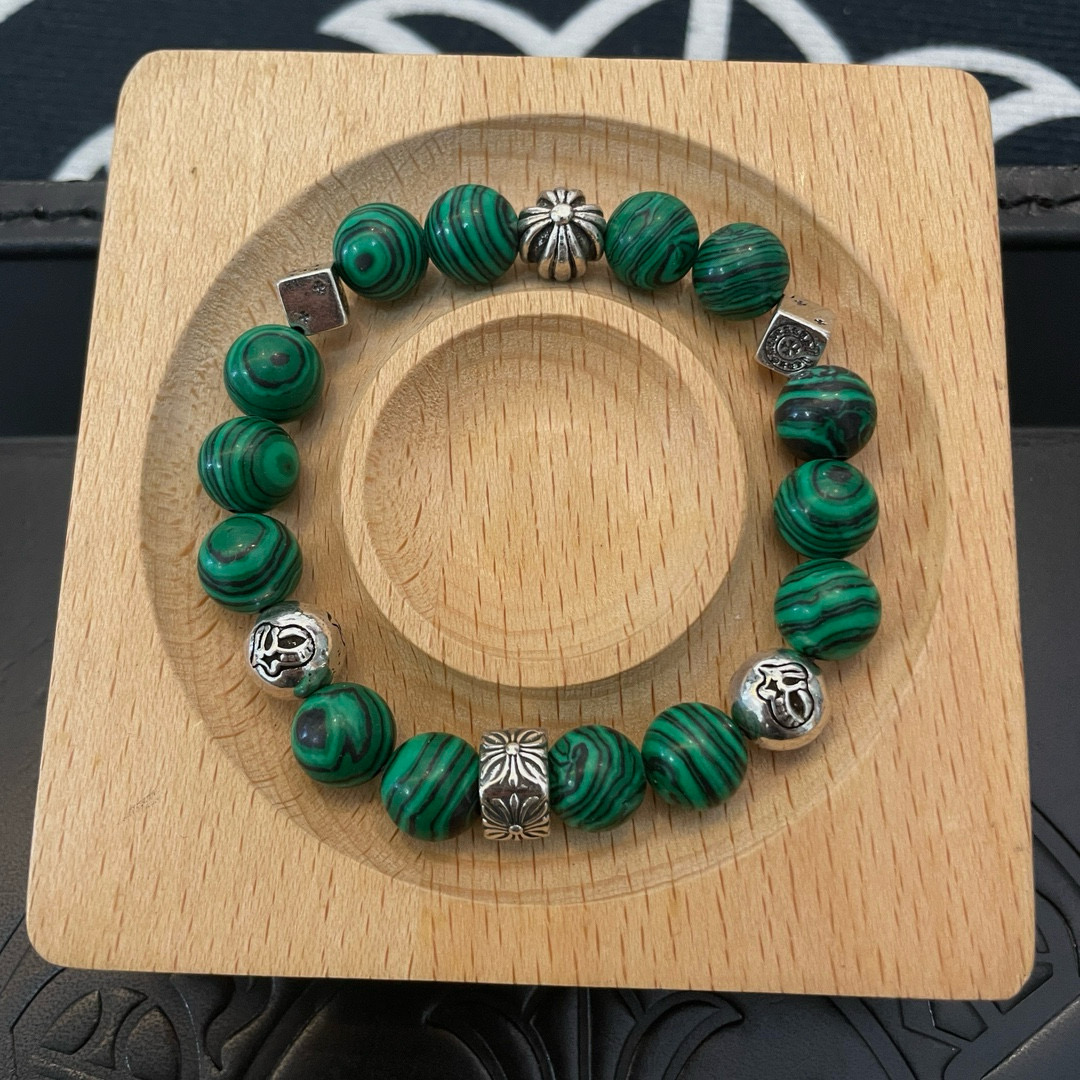  新款【专柜品质】Chrome Hearts克罗心 经典复古多元素手串手链，凹凸造型不同的花纹设计风格 