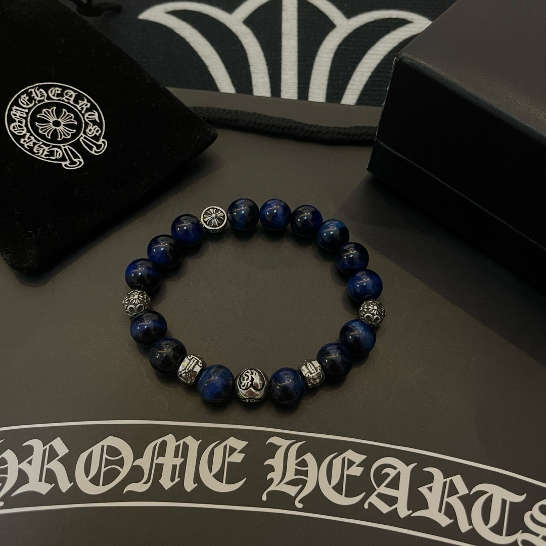 批 新款【专柜品质】Chrome Hearts克罗心 经典复古多元素青金石手链 ，小红书热款，凹凸造型不
