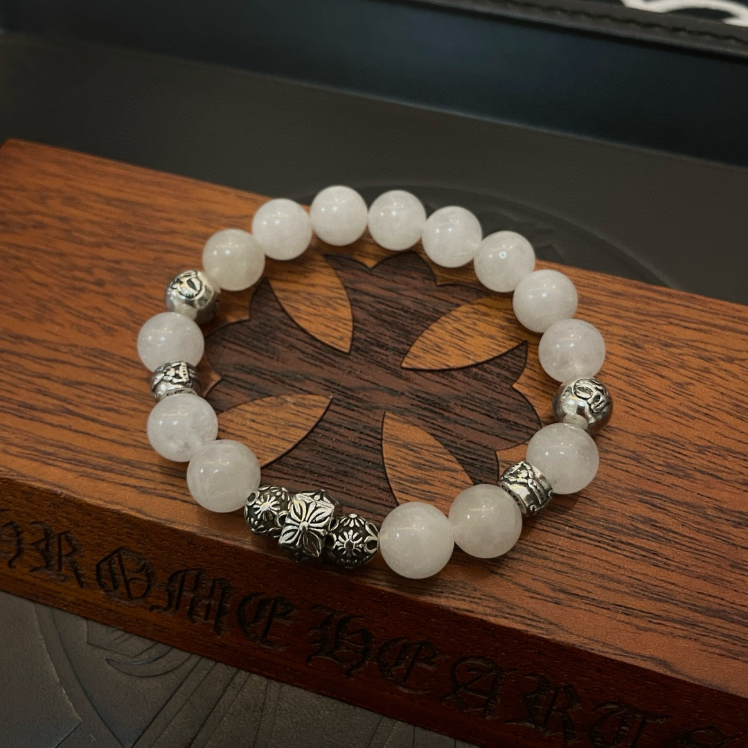  新款【专柜品质】Chrome Hearts克罗心 经典复古多元素白松石手串手链 ，快手/ins/小红书