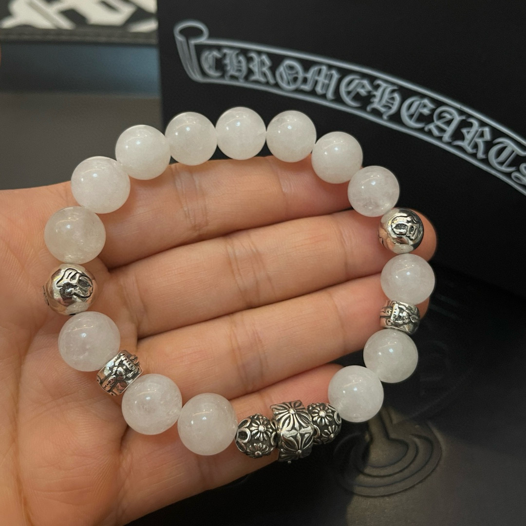  新款【专柜品质】Chrome Hearts克罗心 经典复古多元素白松石手串手链 ，快手/ins/小红书