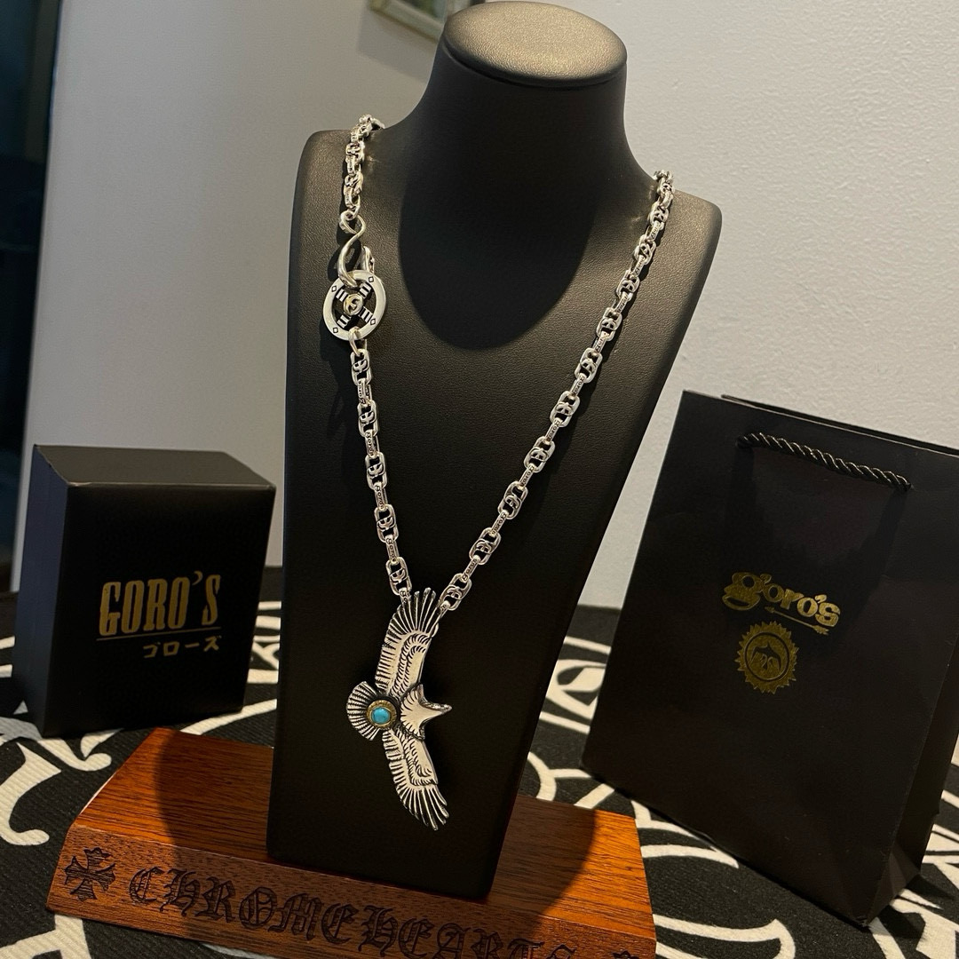 💰145【新品上架】Goro’s高桥吾郎松石老鹰吊坠,高桥经典飞鹰项链,顶级版本,认准独家拍摄,主攻高端市场 ,快手/ins/小红书热门款,绝对区别普通版本!图片产品细节与ZP一致!原版制作工艺 精工品质 纯手工打造 ~正品开模💝潮流时尚必备 男女均可佩戴 情侣款同款 摇滚朋克泰银风格 复古元素 潮流百搭 官网同款❤️