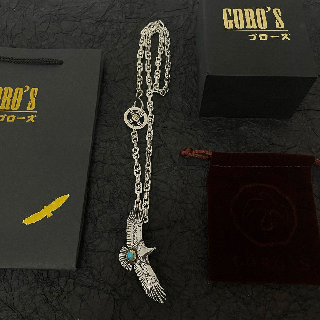 💰145【新品上架】Goro’s高桥吾郎松石老鹰吊坠,高桥经典飞鹰项链,顶级版本,认准独家拍摄,主攻高端市场 ,快手/ins/小红书热门款,绝对区别普通版本!图片产品细节与ZP一致!原版制作工艺 精工品质 纯手工打造 ~正品开模💝潮流时尚必备 男女均可佩戴 情侣款同款 摇滚朋克泰银风格 复古元素 潮流百搭 官网同款❤️