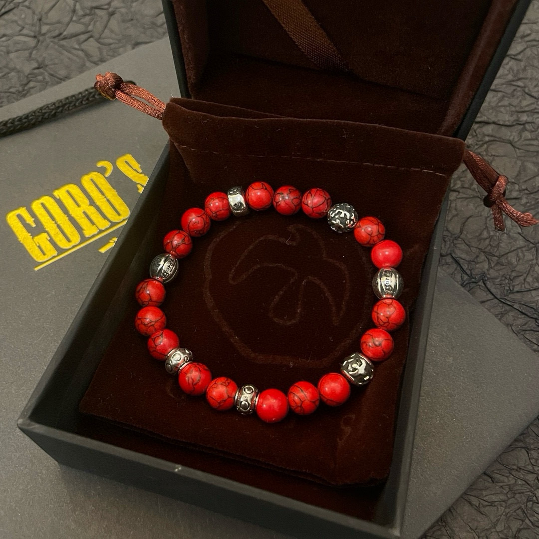 💰135【新品上架】Goro’s高桥吾郎手串手链,顶级版本 认准独家拍摄 主攻高端市场 绝对区别普通版本!图片产品细节与ZP一致!原版制作工艺 精工品质 纯手工打造 ~正品开模💝潮流时尚必备 男女均可佩戴 情侣款同款 摇滚朋克泰银风格 复古元素 潮流百搭 官网同款❤️
