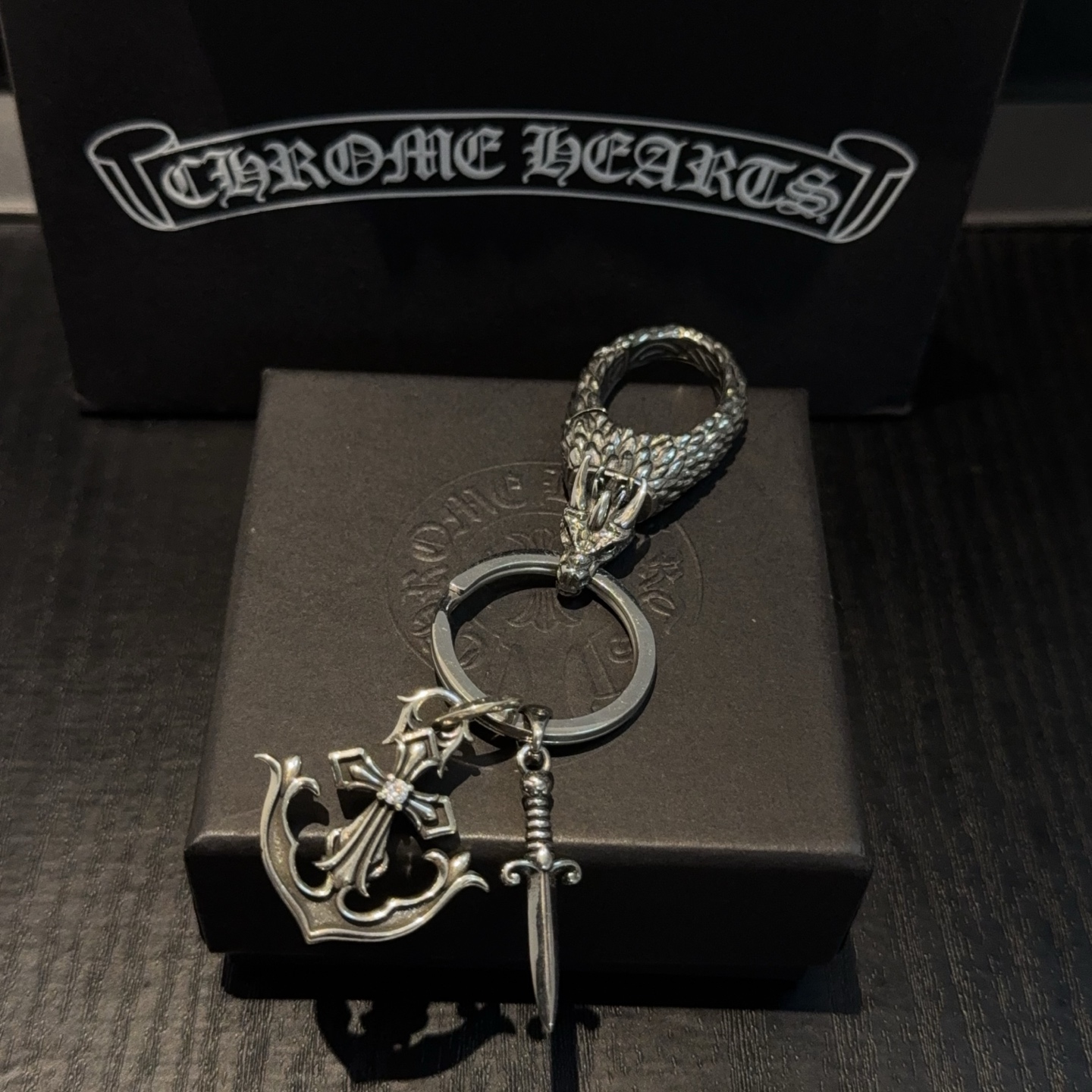   Chrome Hearts ❤️  克罗心十字架爱钥匙扣   大龙虾扣 雕刻工艺 精工品质 纯手工打