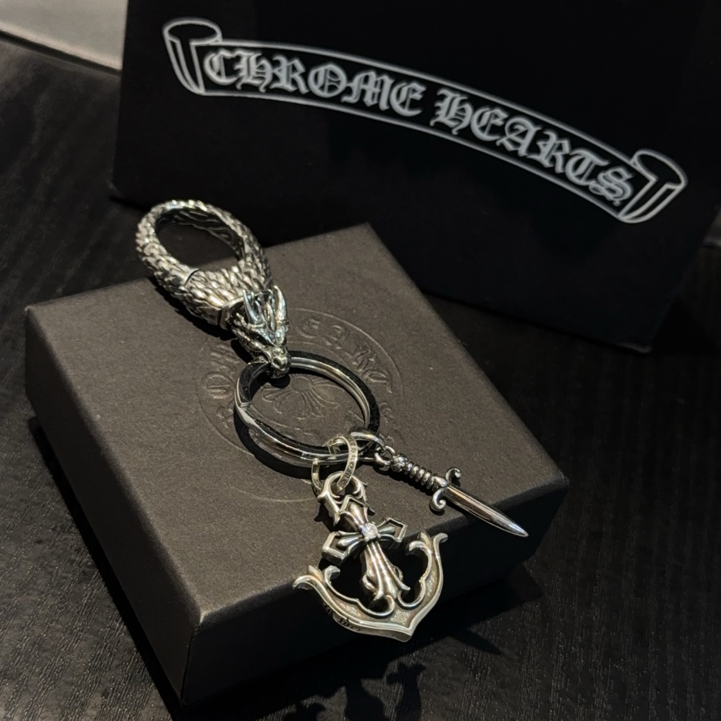   Chrome Hearts ❤️  克罗心十字架爱钥匙扣   大龙虾扣 雕刻工艺 精工品质 纯手工打