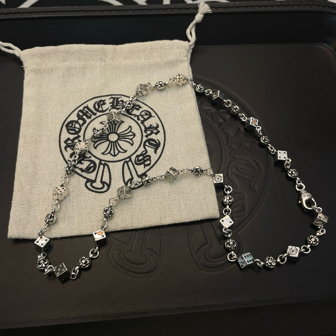   新款【专柜品质】Chrome Hearts克罗心 经典复古经典骰子花球项链 凹凸造型不同的花纹设计风