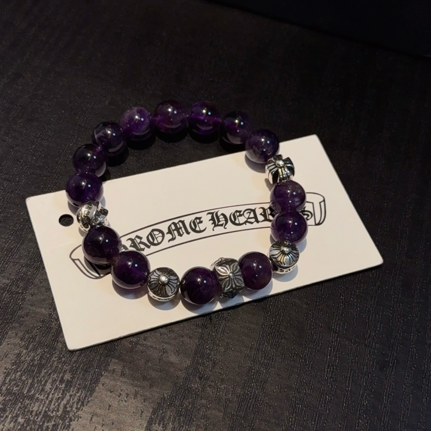  新款【专柜品质】Chrome Hearts克罗心经典复古多元素手串手链，凹凸造型不同的花纹设计风格 呈