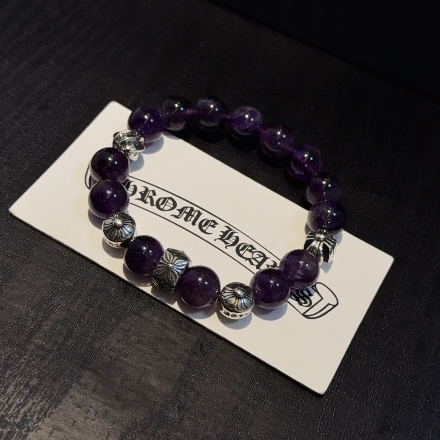  新款【专柜品质】Chrome Hearts克罗心经典复古多元素手串手链，凹凸造型不同的花纹设计风格 呈