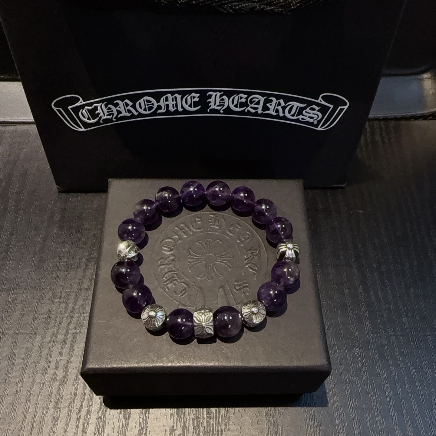  新款【专柜品质】Chrome Hearts克罗心经典复古多元素手串手链，凹凸造型不同的花纹设计风格 呈