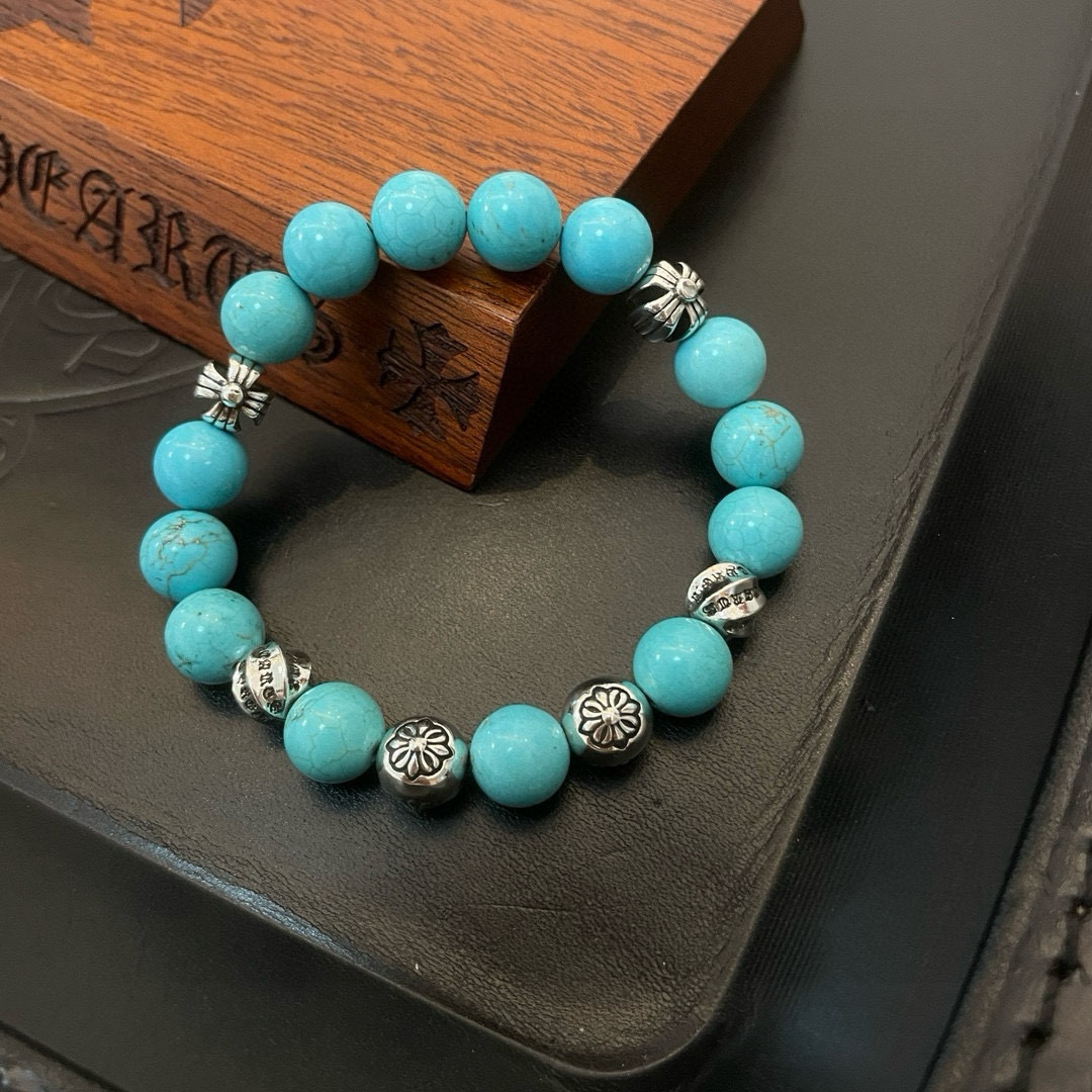  新款【专柜品质】Chrome Hearts克罗心 经典复古多元素松石手串手链 ，快手/ins/小红书热