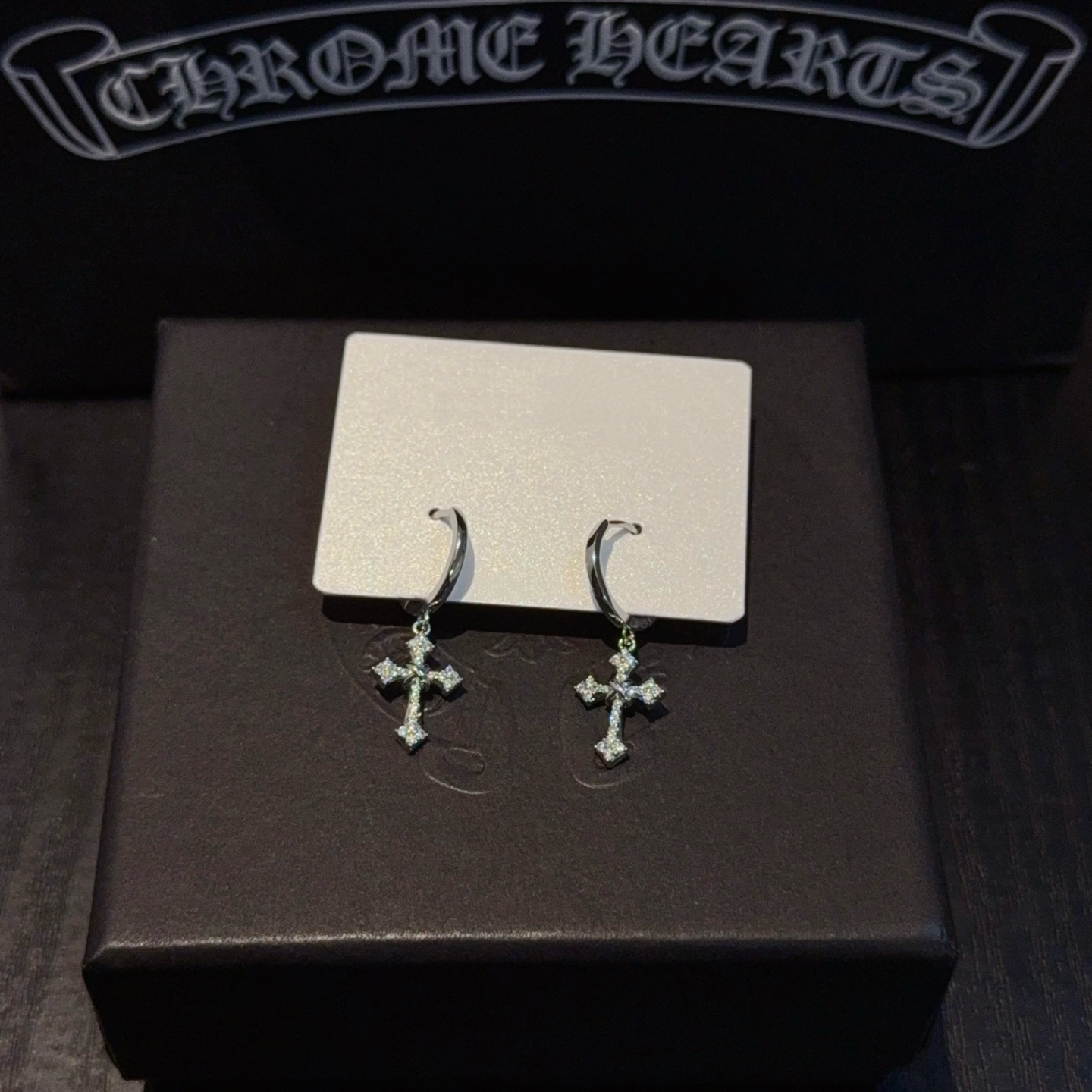  新款  【专柜品质】Chrome Hearts ❤️  克罗心十字架镶钻耳环 。精工  ～正品开模💝潮