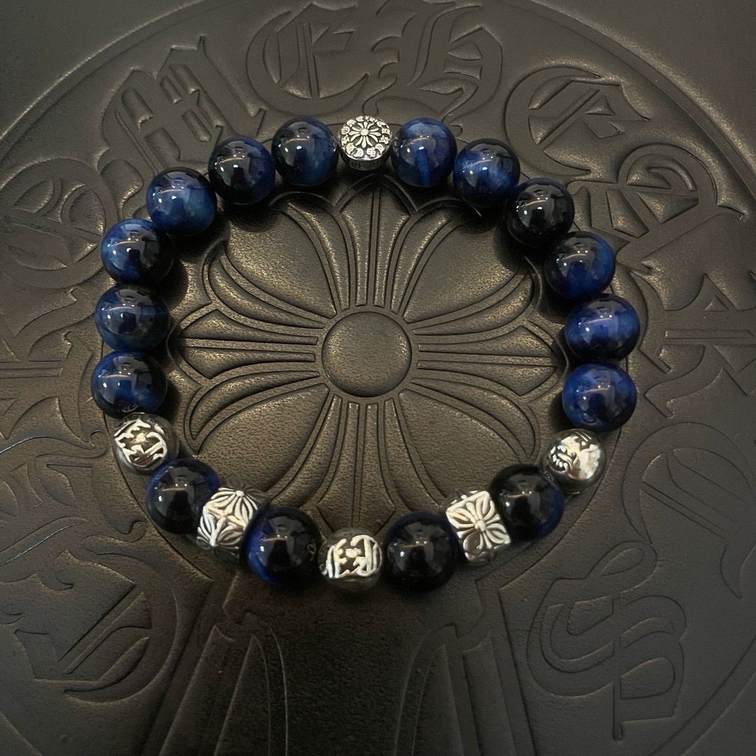  新款【专柜品质】Chrome Hearts克罗心 经典复古多元素青金石手串手链 ，快手/ins/小红书