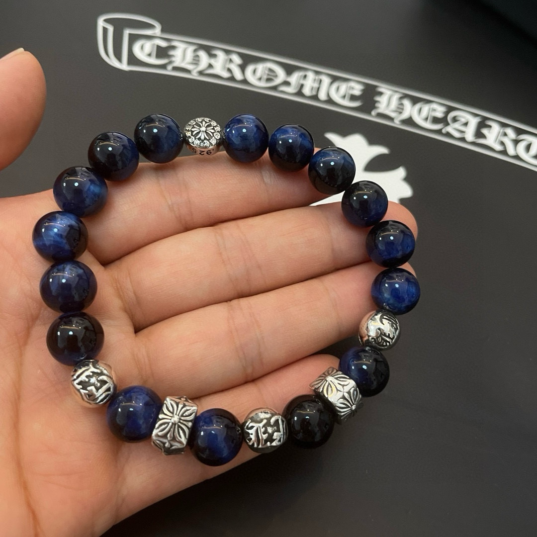  新款【专柜品质】Chrome Hearts克罗心 经典复古多元素青金石手串手链 ，快手/ins/小红书