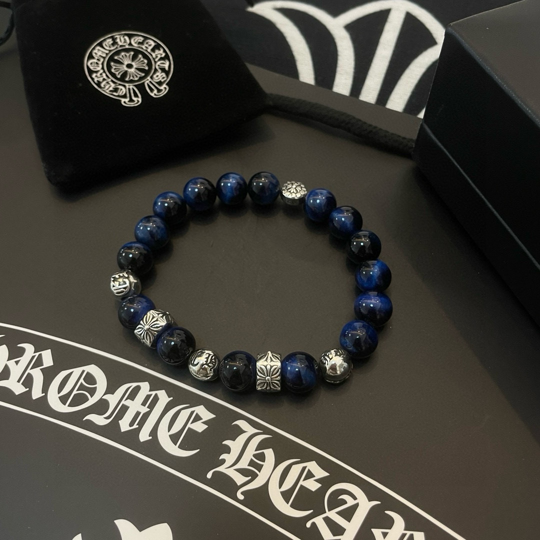  新款【专柜品质】Chrome Hearts克罗心 经典复古多元素青金石手串手链 ，快手/ins/小红书
