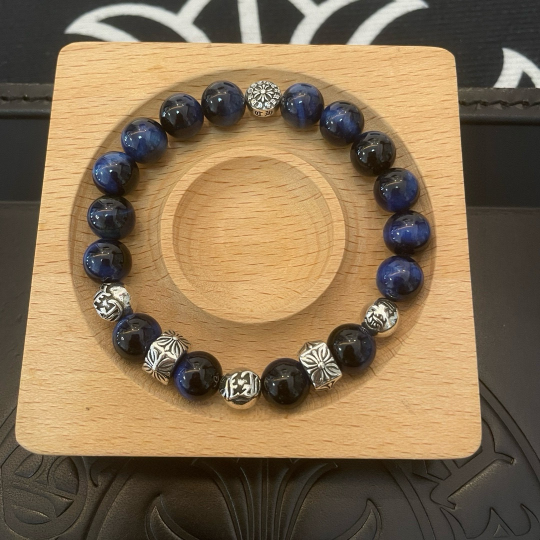  新款【专柜品质】Chrome Hearts克罗心 经典复古多元素青金石手串手链 ，快手/ins/小红书
