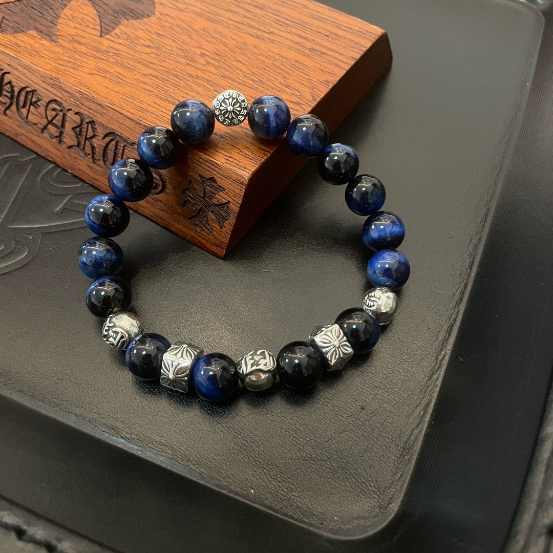  新款【专柜品质】Chrome Hearts克罗心 经典复古多元素青金石手串手链 ，快手/ins/小红书