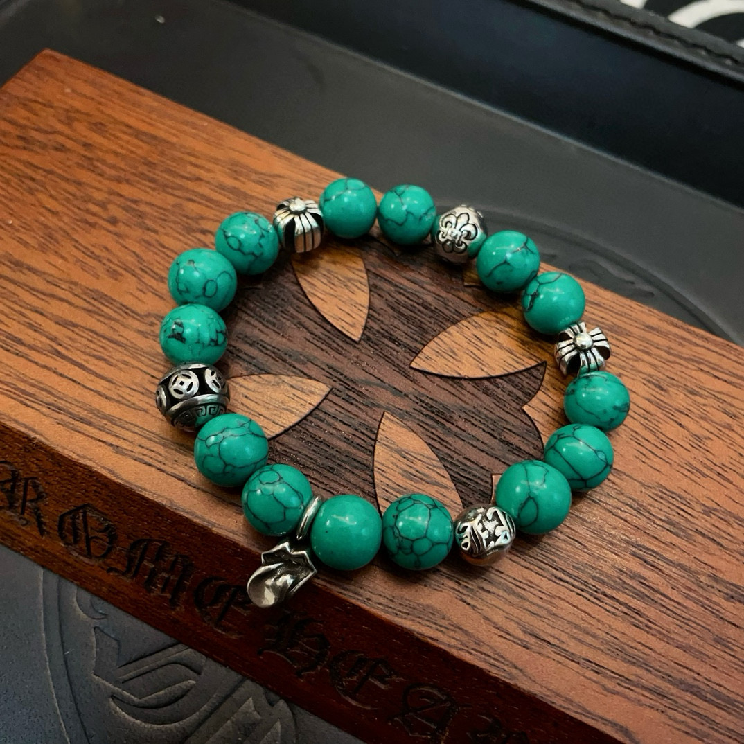  新款【专柜品质】Chrome Hearts克罗心 经典复古多元素手链 手串，凹凸造型不同的花纹设计风格