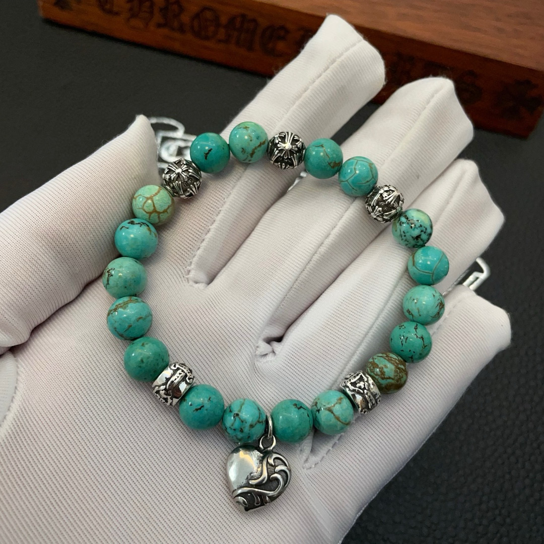  新款【专柜品质】Chrome Hearts克罗心 经典复古多元素松石手串手链 ，快手/ins/小红书热