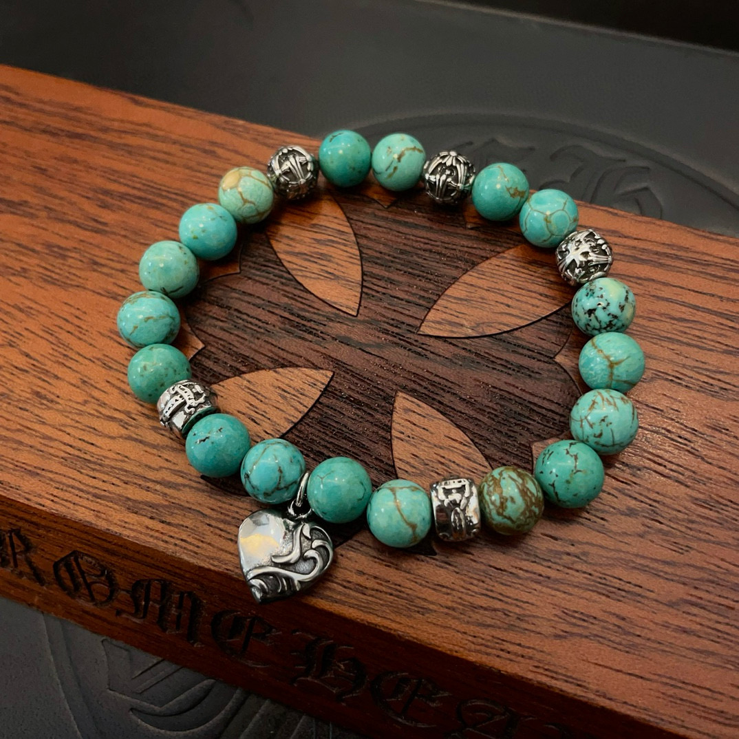  新款【专柜品质】Chrome Hearts克罗心 经典复古多元素松石手串手链 ，快手/ins/小红书热
